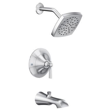 Click here to see Moen TS2913EP Moen Flara Posi-Temp Tub/Shower Faucet with 1.75 GPM Rainshower, 1-Function, Single Lever Handle, M-PACT, Immersion, Chrome - TS2913EP