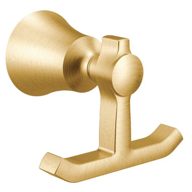 Click here to see Moen YB0303BG Moen Flara Double Robe Hook, Zinc Constructed, Brushed Gold - YB0303BG