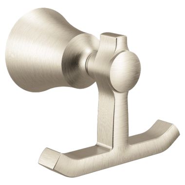 Click here to see Moen YB0303BN Moen Flara Double Robe Hook, Zinc Constructed, Brushed Nickel - YB0303BN