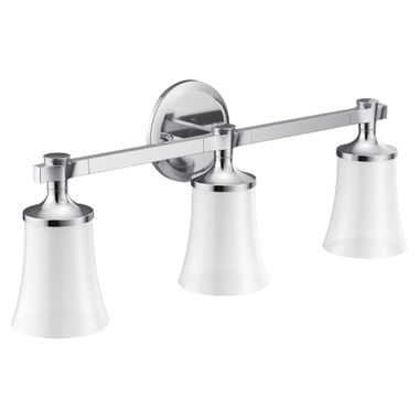 Click here to see Moen YB0363CH Moen Flara 3-Globe Bathroom Vanity Light, Chrome - YB0363CH