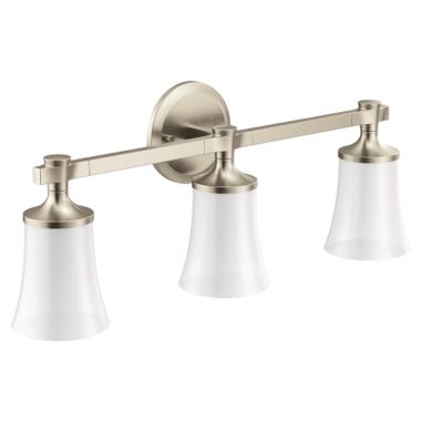 Click here to see Moen YB0363BN Moen Flara 3-Globe Bathroom Vanity Light, Brushed Nickel - YB0363BN