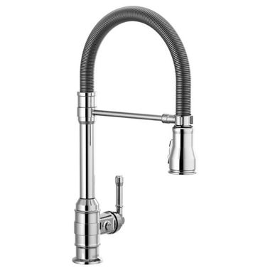 Click here to see Delta 9690T-DST Delta Broderick Pro Touch2O Single Handle Pull-Down Kitchen Faucet w/ Spring Spout, Chrome - 9690T-DST