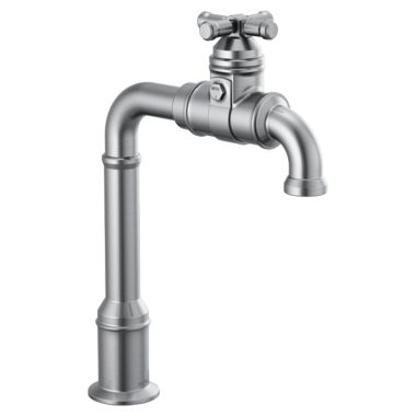 Click here to see Delta 1990LFC-AR-DST Delta Broderick Single Handle True Bar/Prep Faucet, Arctic Stainless - 1990LFC-AR-DST