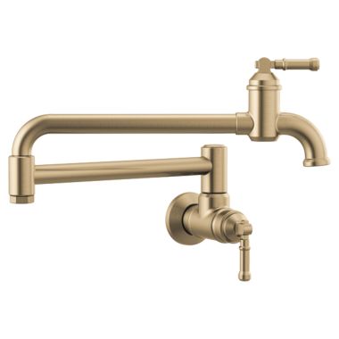 Click here to see Delta 1190LFL-CZ-DST Delta Broderick Wall-Mount Pot Filler Facet w/ Diamond Seal, Champagne Bronze - 1190LFL-CZ-DST