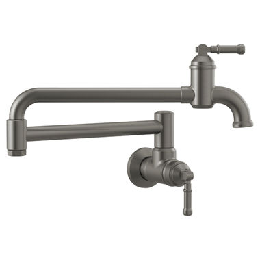 Click here to see Delta 1190LFL-KS-DST Delta Broderick Wall-Mount Pot Filler Facet w/ Diamond Seal, Black Stainless - 1190LFL-KS-DST