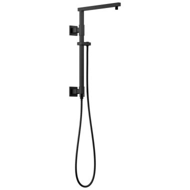 Click here to see Delta 58410-BL Delta Universal Showering 18in Angular Shower Column Kit with Stretchable Hose for Shower Head and Hand Shower, Matte Black - 58410-BL