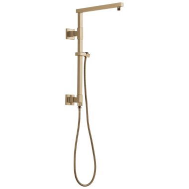 Click here to see Delta 58410-CZ Delta Universal Showering 18in Angular Shower Column Kit with Stretchable Hose for Shower Head and Hand Shower, Brilliance Champagne Bronze - 58410-CZ