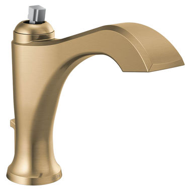 Click here to see Delta 556-GSMPU-LHP-DST Delta Dorval Champagne Bronze/Porcelain Lavatory Faucet with Escutcheon, Metal Pop-Up, 1.2 GPM, Less Handle, DIAMOND Seal - 556-GSMPU-LHP-DST
