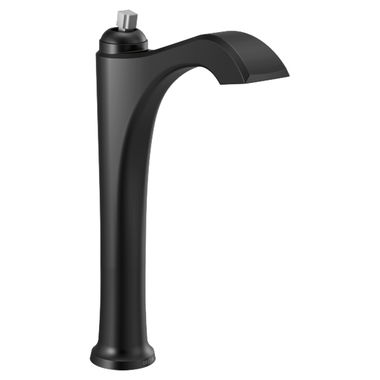 Click here to see Delta 756-BLLHP-DST Delta Dorval Matte Black Vessel Lavatory Faucet, Less Drain, 1.2 GPM, Less Handle, DIAMOND Seal - 756-BLLHP-DST