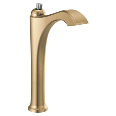 Click here to see Delta 756-GSLHP-DST Delta Dorval Champagne Bronze/Porcelain Vessel Lavatory Faucet, Less Drain, 1.2 GPM, Less Handle, DIAMOND Seal - 756-GSLHP-DST