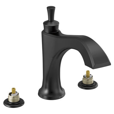 Click here to see Delta T2756-BLLHP Delta Dorval Two-Handle Roman Tub Faucet Trim, Angular Spout, Less Handles, Matte Black - T2756-BLLHP