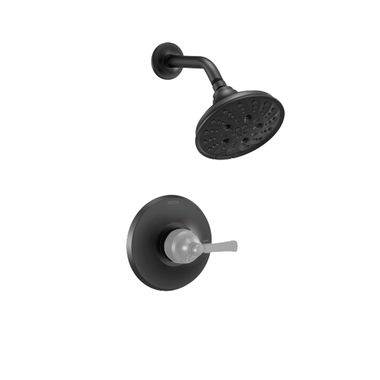 Click here to see Delta T14256-BLLHP Delta Dorval Monitor 14 Series H2Okinetic Shower Faucet with 5-Setting Rain Showerhead, 1.75 GPM, Less Handle, Matte Black - T14256-BLLHP