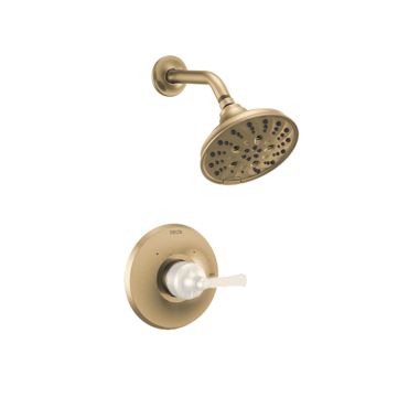Click here to see Delta T14256-CZLHP Delta Dorval Monitor 14 Series H2Okinetic Shower Faucet with 5-Setting Rain Showerhead, 1.75 GPM, Less Handle, Champagne Bronze - T14256-CZLHP
