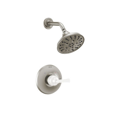 Click here to see Delta T14256-SSLHP Delta Dorval Monitor 14 Series H2Okinetic Shower Faucet with 5-Setting Rain Showerhead, 1.75 GPM, Less Handle, Stainless - T14256-SSLHP