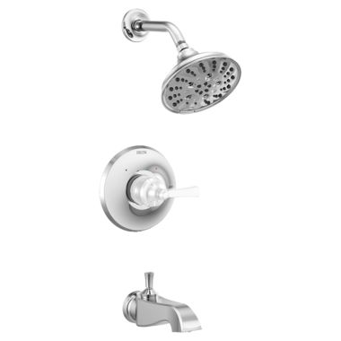 Click here to see Delta T14456-LHP Delta Dorval Monitor 14 Series H2Okinetic Tub/Shower Faucet with 5-Setting Showerhead, 1.75 GPM, Less Handle, Chrome - T14456-LHP