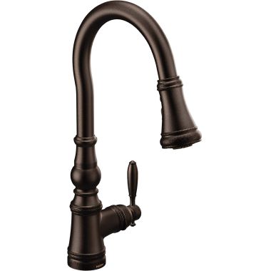 Click here to see Moen S73004ORB Moen Weymouth Single Handle High Arc Pull-Down Kitchen Faucet, Oil-Rubbed Bronze - S73004ORB