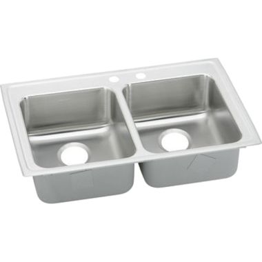 Click here to see Elkay LRAD372255MR2 Elkay LRAD372255MR2 Lustertone Stainless Steel Double Bowl Sink