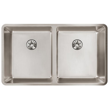 Click here to see Elkay ELUHH3118TPD Elkay ELUHH3118TPD Lustertone Iconix Double Bowl Undermount Sink with Perfect Drain - Luminous Satin