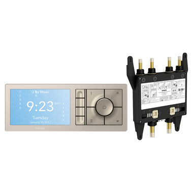 Click here to see Moen TS3304TB-KIT Moen TS3304BL-KIT U by Moen 4-Outlet Smart Shower System Controller w/ Rough-In Valve, Terra Beige 