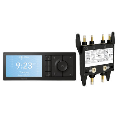 Click here to see Moen TS3304BL-KIT Moen TS3304BL-KIT U by Moen 4-Outlet Smart Shower System Controller w/ Rough-In Valve, Matte Black