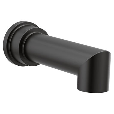 Click here to see Moen S16900BL Moen Arris Wall Mounted Matte Black Non-Diverter Tub Spout, 1/2-inch Connection Size, Slip Fit - S16900BL