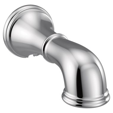 Click here to see Moen 193371 Moen Belfield 7-3/4-inch Wall-Mounted Non-Diverter Chrome Metal Tub Spout, 1/2-inch Connection Size, Slip Fit - 193371