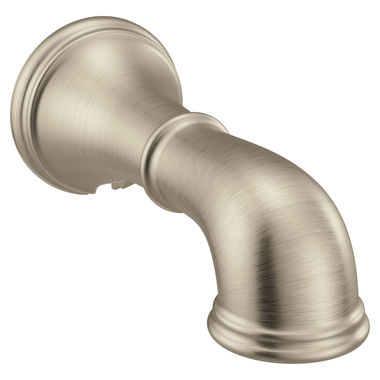 Click here to see Moen 193371BN Moen Belfield 7-3/4-inch Wall Mounted Non-Diverter Brushed Nickel Metal Tub Spout, 1/2-inch Connection Size, Slip Fit - 193371BN