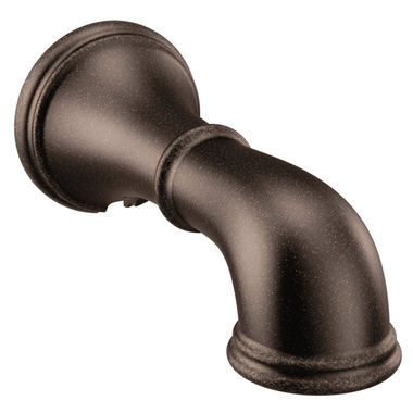 Click here to see Moen 193371ORB Moen Belfield 7-3/4-inch Wall Mounted Non-Diverter Oil-Rubbed Bronze Metal Tub Spout, 1/2-inch Connection Size, Slip Fit - 193371ORB