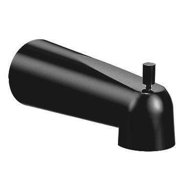 Click here to see Moen 3839BL Moen Rizon Wall Mounted Matte Black Tub Spout with Pull-Up Diverter, 1/2-inch CC Connection - 3839BL