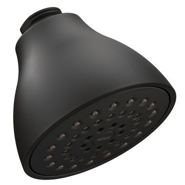 Click here to see Moen 6322EPBL Moen Moenflo XL 3.75in Single-Spray Function Shower Head, Eco-Performance, WaterSense Certified, Full Spray, 1.75 GPM, Matte Black - 6322EPBL