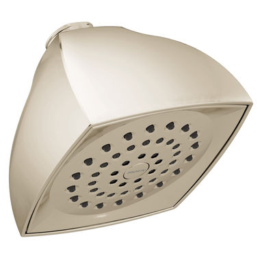Click here to see Moen 6325NL Moen Voss Moenflo XL 4-1/16in Single-Spray Function Shower Head, Square, Full Spray, LifeShine Finish, 2.5 GPM, Polished Nickel - 6325NL