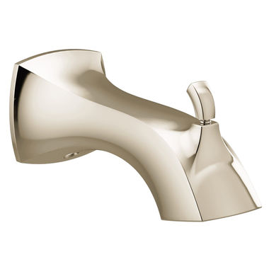 Click here to see Moen 161955NL Moen Voss 7-3/4-inch Wall Mounted Polished Nickel Diverter Tub Spout, 1/2-inch Connection Size, Slip Fit - 161955NL