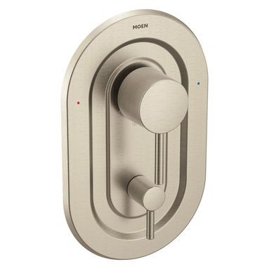 Click here to see Moen T2190BN Moen Align Posi-Temp Valve Trim w/ 3-Function Diverter, Lever Handles, Brushed Nickel - T2190BN
