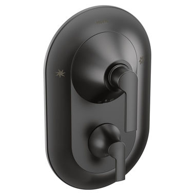 Click here to see Moen TS2200BL Moen Doux Posi-Temp Valve Trim w/ Diverter, Lever Handles, Matte Black - TS2200BL