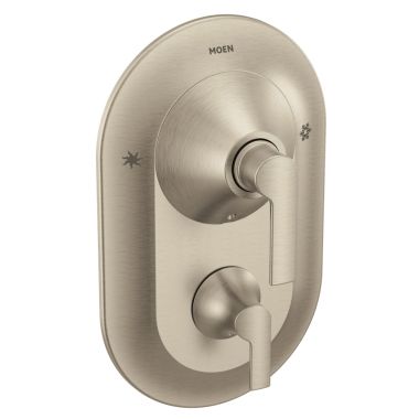 Click here to see Moen TS2200BN Moen Doux Posi-Temp Valve Trim w/ Diverter, Lever Handles, Brushed Nickel - TS2200BN