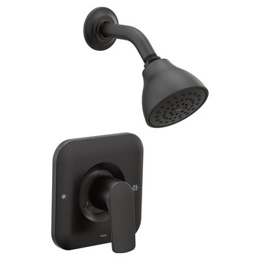 Click here to see Moen T2812BL Moen Rizon Posi-Temp Single-Handle Shower Faucet, One-Function, 2.5 GPM, Lever Handle, M-PACT, Matte Black - T2812BL