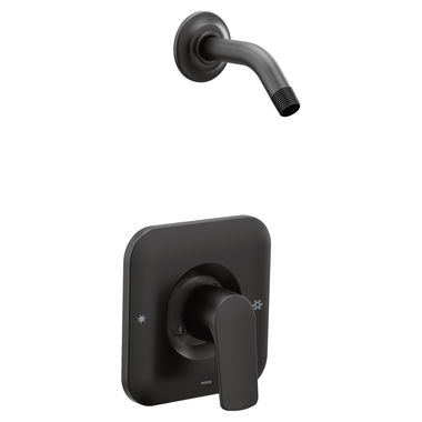 Click here to see Moen T2812NHBL Moen Rizon Posi-Temp Single-Handle Shower Faucet, Lever Handle, M-PACT, Less Showerhead, Matte Black - T2812NHBL
