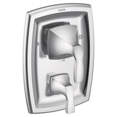 Click here to see Moen T2690 Moen Voss Posi-Temp Valve Trim w/ 3-Function Diverter, Lever Handles, Polished Chrome - T2690