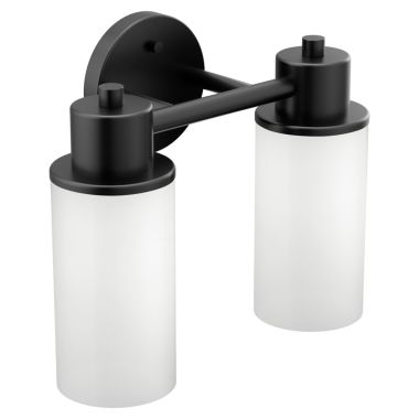 Click here to see Moen DN0762BL Moen Iso 2-Globe Bathroom Vanity Light, Matte Black - DN0762BL