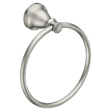 Click here to see Moen MY2786BN Moen Hilliard Round Wall Mounted Towel Ring, Steel Mounting Bracket, Brushed Nickel - MY2786BN