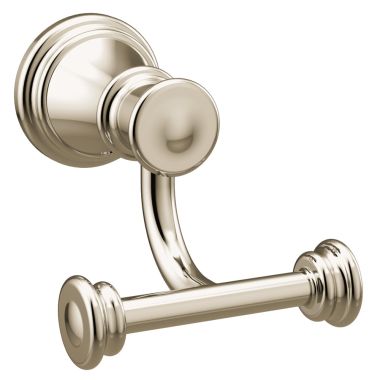 Click here to see Moen YB6403NL Moen Belfield Double Robe Hook, Zinc Constructed, Polished Nickel - YB6403NL