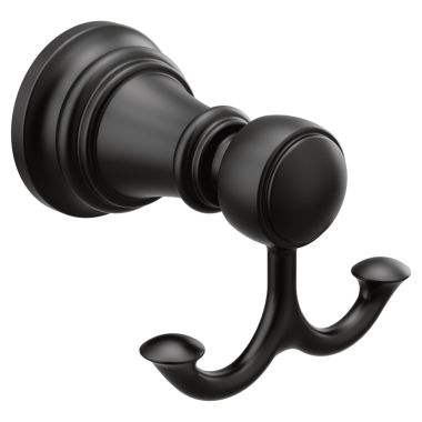 Click here to see Moen YB8403BL Moen Weymouth Double Robe Hook with Mounting Hardware, Matte Black - YB8403BL