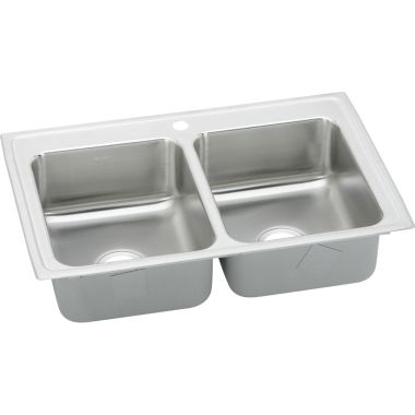 Click here to see Elkay LRAD2918401 Elkay LRAD2918401 Lustertone Classic Double-Bowl Drop-In Kitchen Sink, Lustrous Sink