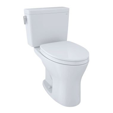 Click here to see Toto CST746CUMFRG#01 TOTO Drake Two-Piece Universal Height Toilet, Elongated, 1.0 and 0.8 GPF, CEFIONTECT, Right-Hand Trip Lever, Cotton White - CST746CUMFRG#01