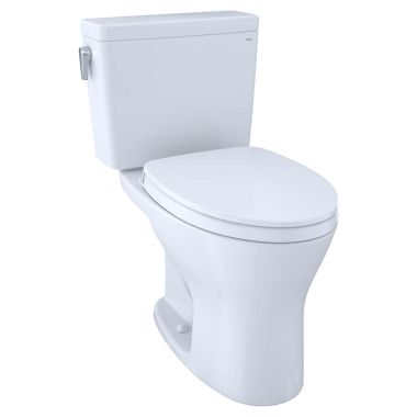 Click here to see Toto MS746124CSMFG.10#01 TOTO Drake Two-Piece Universal Height Toilet w/ SoftClose, Elongated, 1.6/0.8 GPF, 10