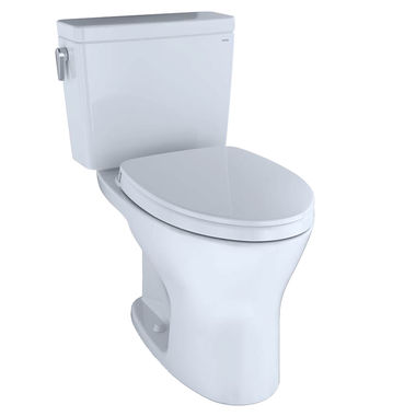 Click here to see Toto MS746124CUMFG.10#01 TOTO Drake 1G Two-Piece Universal Height Toilet w/ SoftClose, Elongated, 1.0/0.8 GPF, CEFIONTECT, WASHLET+ Ready, Cotton White, MS746124CUMFG.10#01