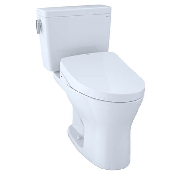 Click here to see Toto MW7463056CEMFGA#01 TOTO Drake WASHLET+ S550e Two-Piece Toilet - 1.28 GPF & 0.8 GPF - Universal Height - Cotton White - MW7463056CEMFGA#01