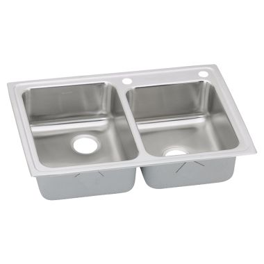 Click here to see Elkay LRAD25055S2 Elkay LRAD25055S2 Gourmet (Lustertone) Stainless Steel Double Bowl Top Mount Sink