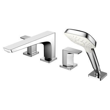 Click here to see Toto TBG07202U#CP TOTO GE Two-Handle Four-Hole Roman Tub Faucet Trim, Angular Spout, Lever Handles, ADA, Less Hand Shower, Polished Chrome - TBG07202U#CP