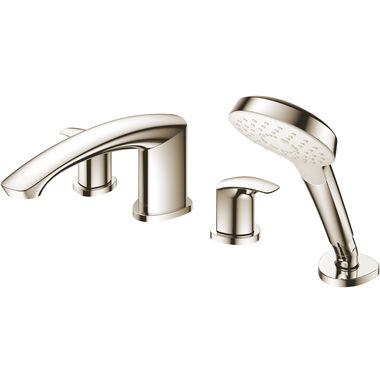 Click here to see Toto TBG09202U#PN TOTO GM Two-Handle Four-Hole Roman Tub Faucet Trim, Lever Handles, ADA, Less Hand Shower, Polished Nickel - TBG09202U#PN